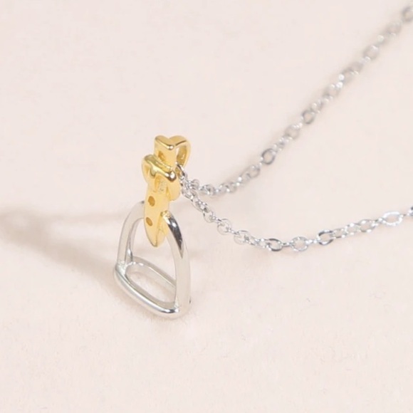 Sterling Silver Stirrup Pendant Necklace, Horse bit, Snaffle, D R… - Picture 6 of 13